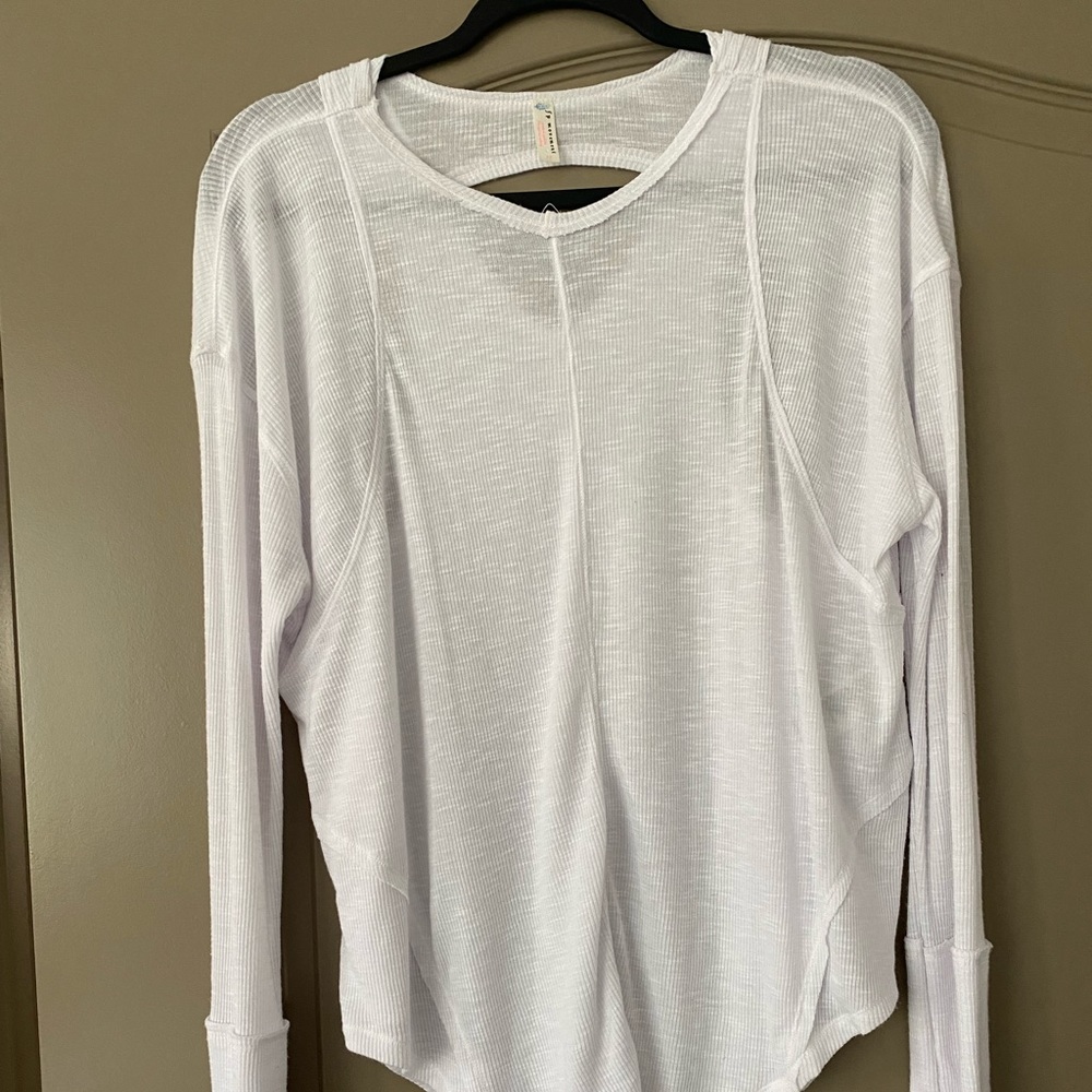 White Long Sleeve Free People Movement